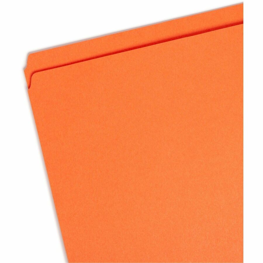 Reinforced Top Tab Colored File Folders, Straight Tabs, Letter Size, 0.75" Expansion, Orange, 100/Box