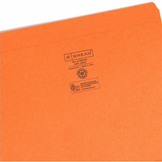 Reinforced Top Tab Colored File Folders, Straight Tabs, Letter Size, 0.75" Expansion, Orange, 100/Box