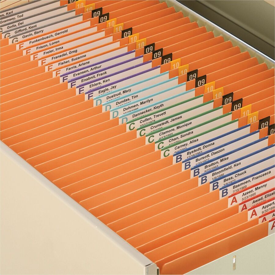 Reinforced Top Tab Colored File Folders, Straight Tabs, Letter Size, 0.75" Expansion, Orange, 100/Box