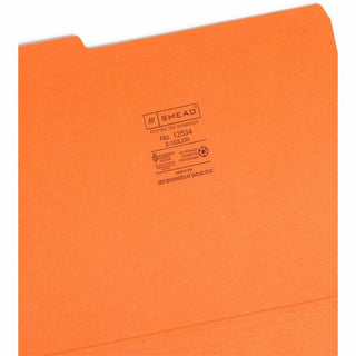 Reinforced Top Tab Colored File Folders, 1/3-Cut Tabs: Assorted, Letter Size, 0.75" Expansion, Orange, 100/Box