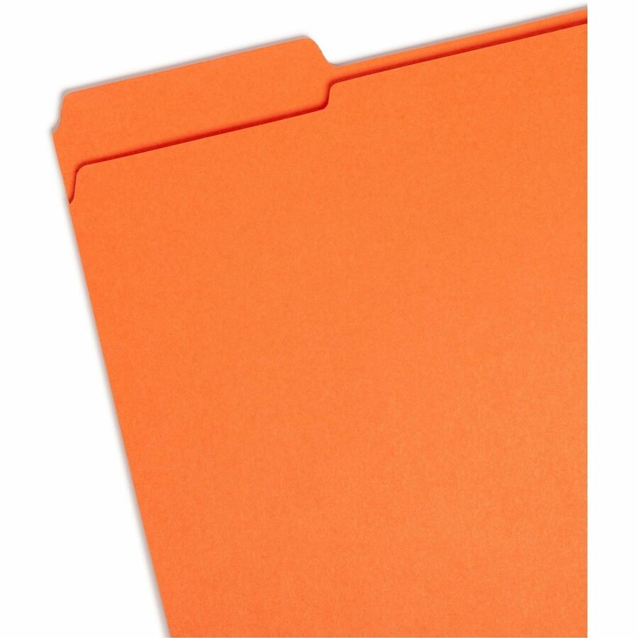 Reinforced Top Tab Colored File Folders, 1/3-Cut Tabs: Assorted, Letter Size, 0.75" Expansion, Orange, 100/Box