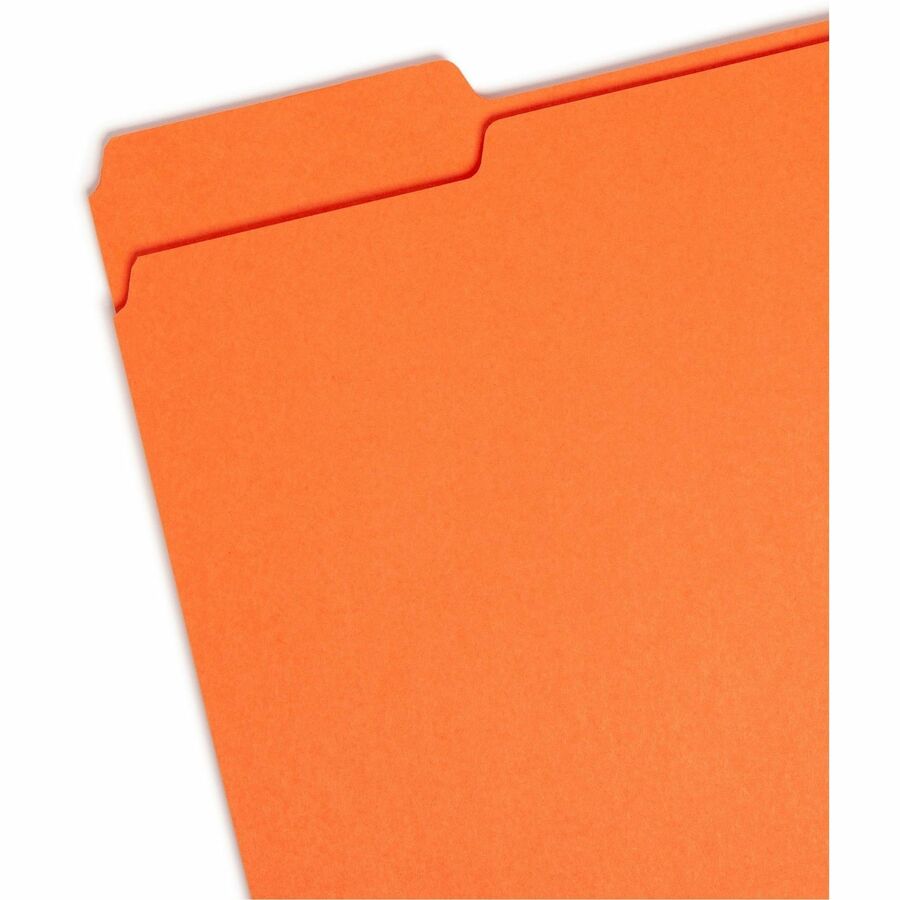 Colored File Folders, 1/3-Cut Tabs: Assorted, Letter Size, 0.75" Expansion, Orange, 100/Box