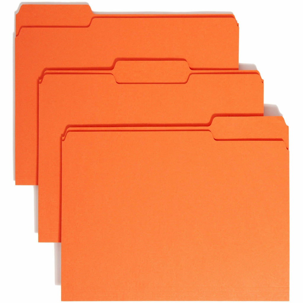 Colored File Folders, 1/3-Cut Tabs: Assorted, Letter Size, 0.75" Expansion, Orange, 100/Box