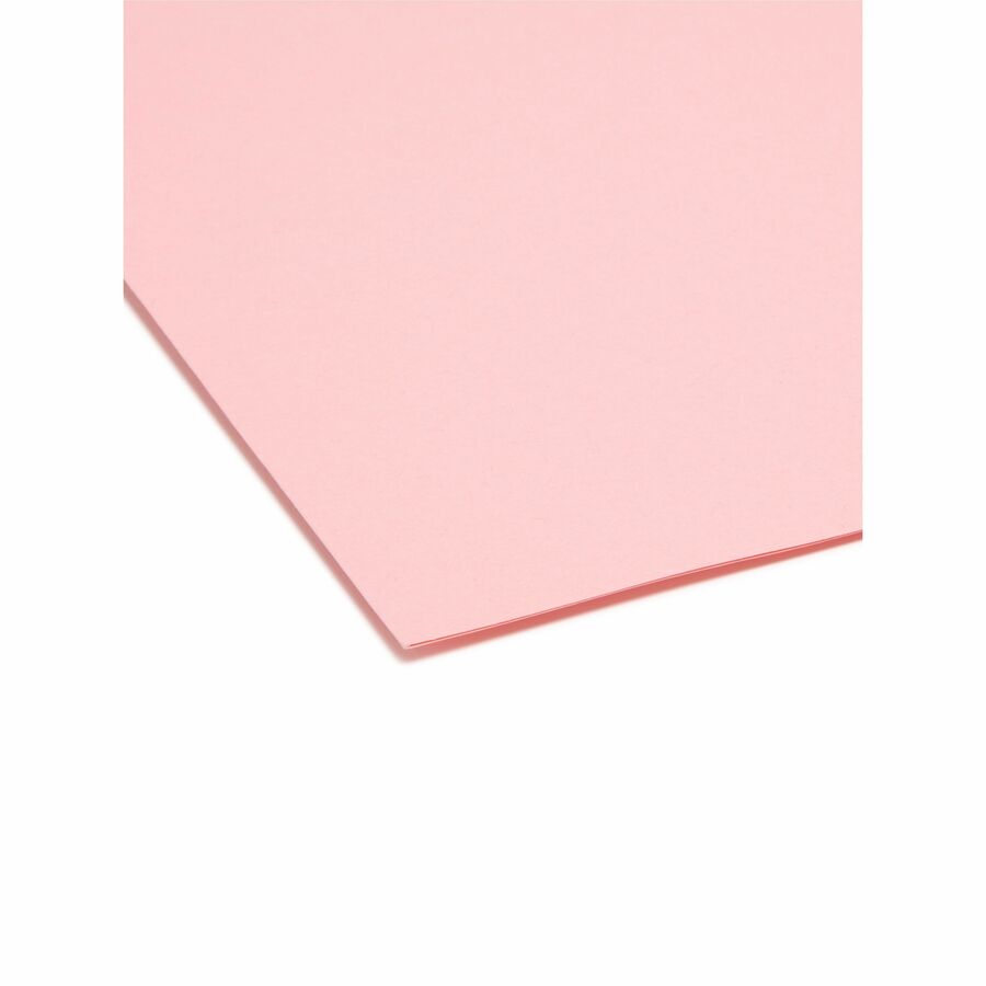 Reinforced Top Tab Colored File Folders, 1/3-Cut Tabs: Assorted, Letter Size, 0.75" Expansion, Pink, 100/Box