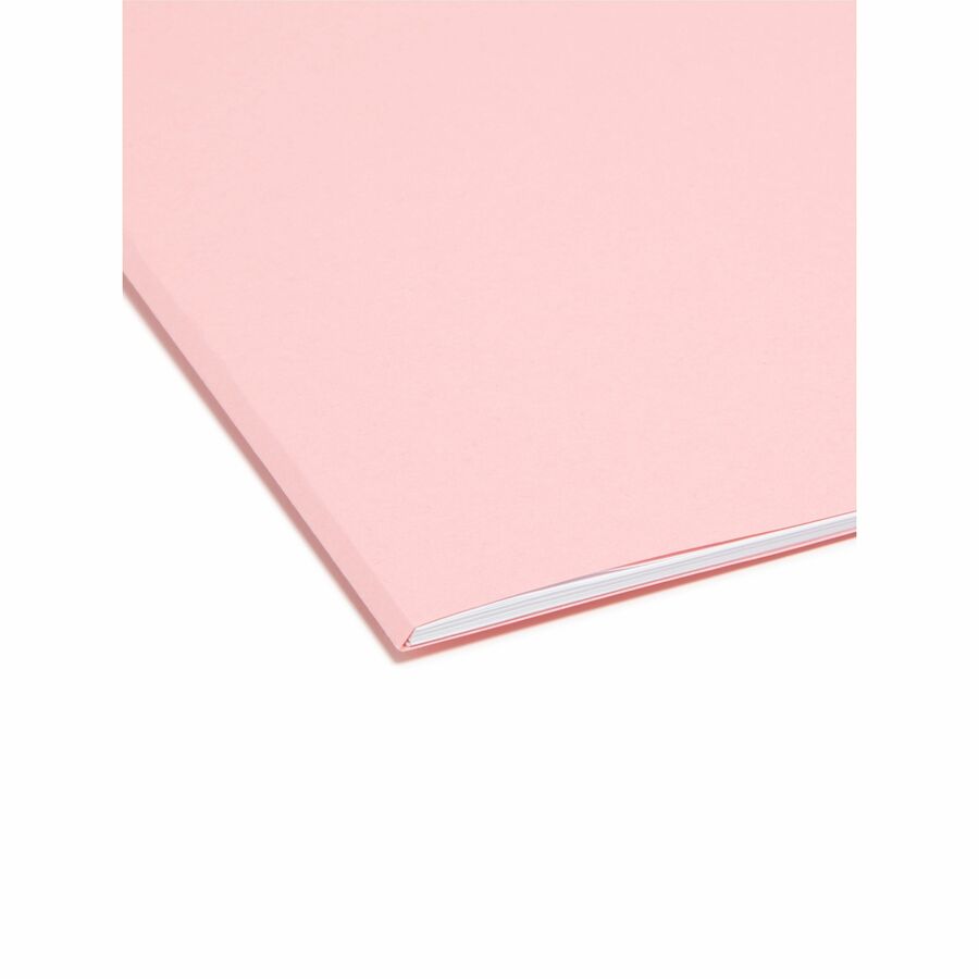 Reinforced Top Tab Colored File Folders, 1/3-Cut Tabs: Assorted, Letter Size, 0.75" Expansion, Pink, 100/Box