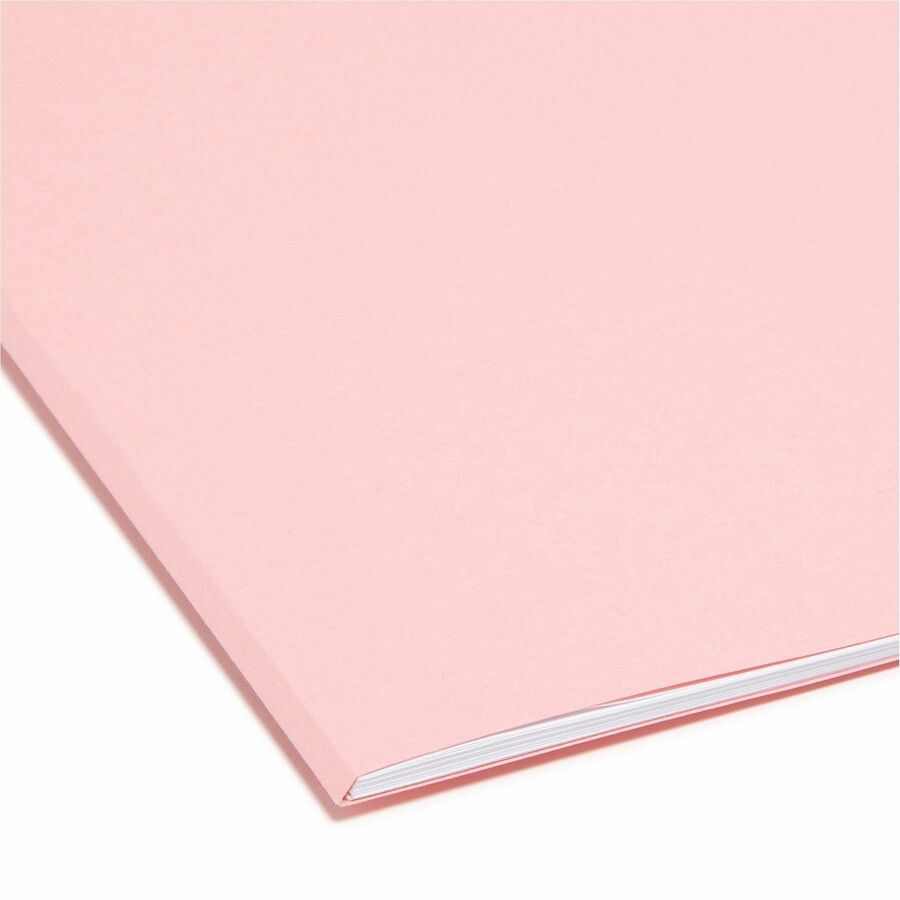 Reinforced Top Tab Colored File Folders, 1/3-Cut Tabs: Assorted, Letter Size, 0.75" Expansion, Pink, 100/Box