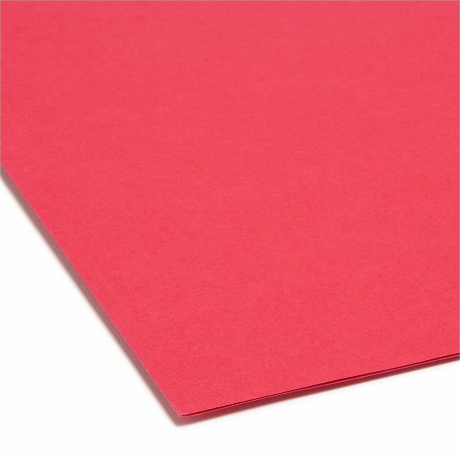 Reinforced Top Tab Colored File Folders, Straight Tabs, Letter Size, 0.75" Expansion, Red, 100/Box