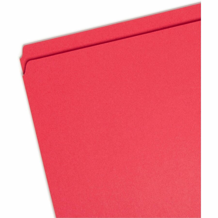 Reinforced Top Tab Colored File Folders, Straight Tabs, Letter Size, 0.75" Expansion, Red, 100/Box