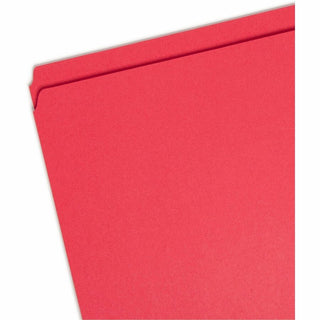 Reinforced Top Tab Colored File Folders, Straight Tabs, Letter Size, 0.75" Expansion, Red, 100/Box