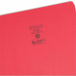 Reinforced Top Tab Colored File Folders, Straight Tabs, Letter Size, 0.75" Expansion, Red, 100/Box