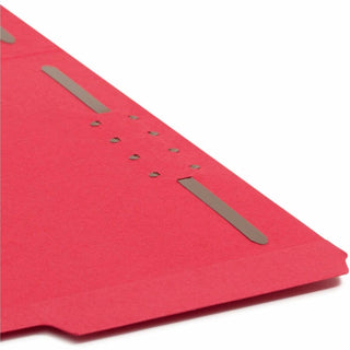 Top Tab Colored Fastener Folders, 0.75" Expansion, 2 Fasteners, Letter Size, Red Exterior, 50/Box