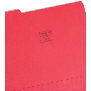 Colored File Folders, 1/3-Cut Tabs: Assorted, Letter Size, 0.75" Expansion, Red, 100/Box