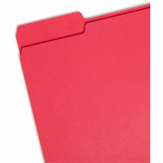 Colored File Folders, 1/3-Cut Tabs: Assorted, Letter Size, 0.75" Expansion, Red, 100/Box