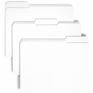 Reinforced Top Tab Colored File Folders, 1/3-Cut Tabs: Assorted, Letter Size, 0.75" Expansion, White, 100/Box