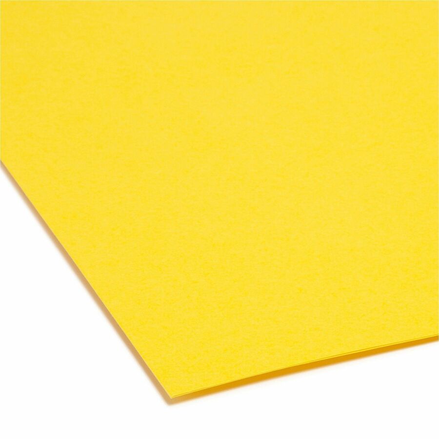 Reinforced Top Tab Colored File Folders, Straight Tabs, Letter Size, 0.75" Expansion, Yellow, 100/Box
