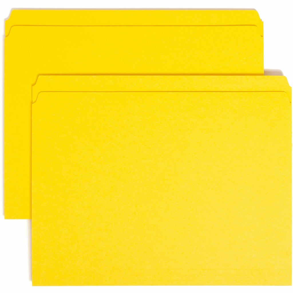 Reinforced Top Tab Colored File Folders, Straight Tabs, Letter Size, 0.75" Expansion, Yellow, 100/Box