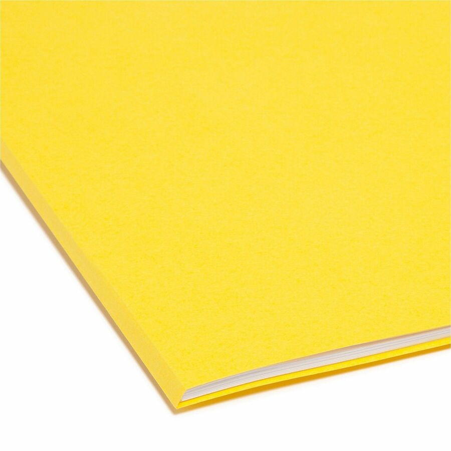 Reinforced Top Tab Colored File Folders, 1/3-Cut Tabs: Assorted, Letter Size, 0.75" Expansion, Yellow, 100/Box