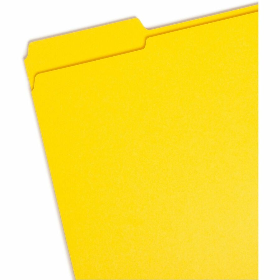 Reinforced Top Tab Colored File Folders, 1/3-Cut Tabs: Assorted, Letter Size, 0.75" Expansion, Yellow, 100/Box