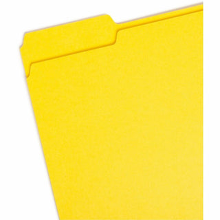 Colored File Folders, 1/3-Cut Tabs: Assorted, Letter Size, 0.75" Expansion, Yellow, 100/Box