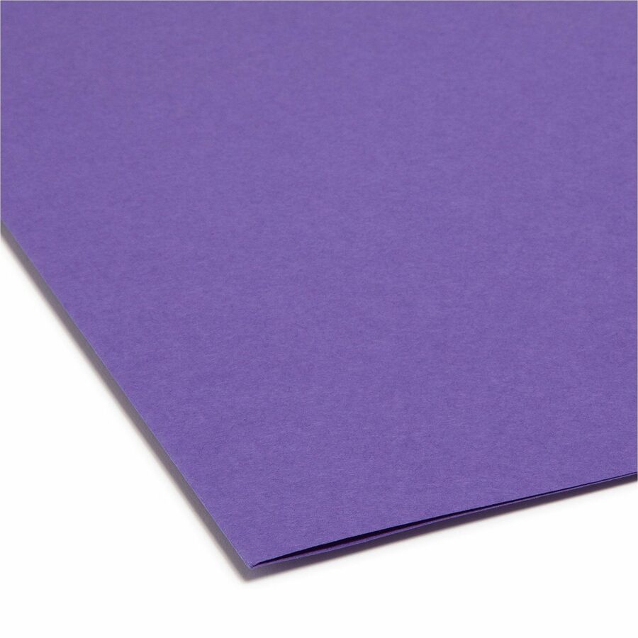 Colored File Folders, 1/3-Cut Tabs: Assorted, Letter Size, 0.75" Expansion, Purple, 100/Box