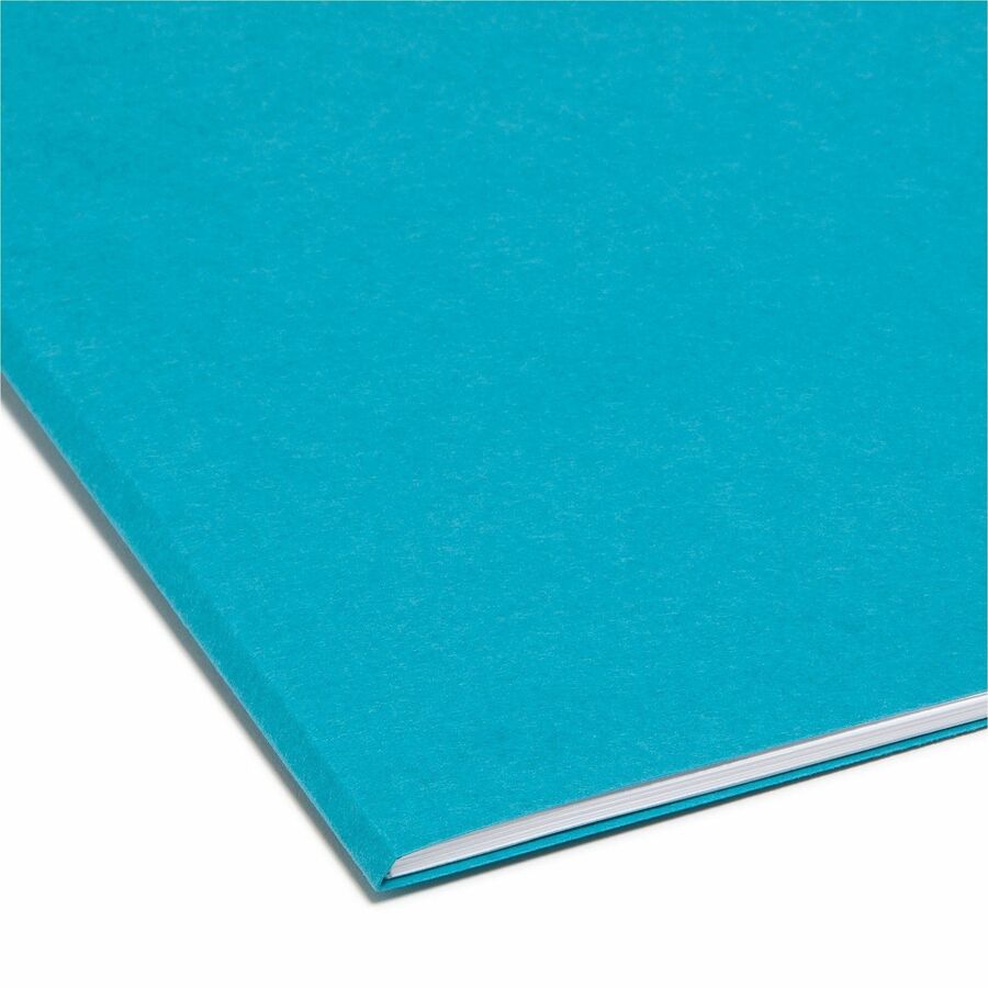 Reinforced Top Tab Colored File Folders, 1/3-Cut Tabs: Assorted, Letter Size, 0.75" Expansion, Teal, 100/Box