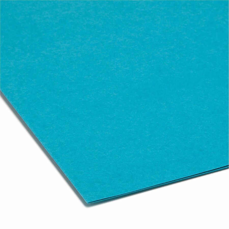 Colored File Folders, 1/3-Cut Tabs: Assorted, Letter Size, 0.75" Expansion, Teal, 100/Box