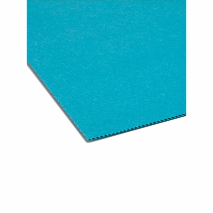 Colored File Folders, 1/3-Cut Tabs: Assorted, Letter Size, 0.75" Expansion, Teal, 100/Box