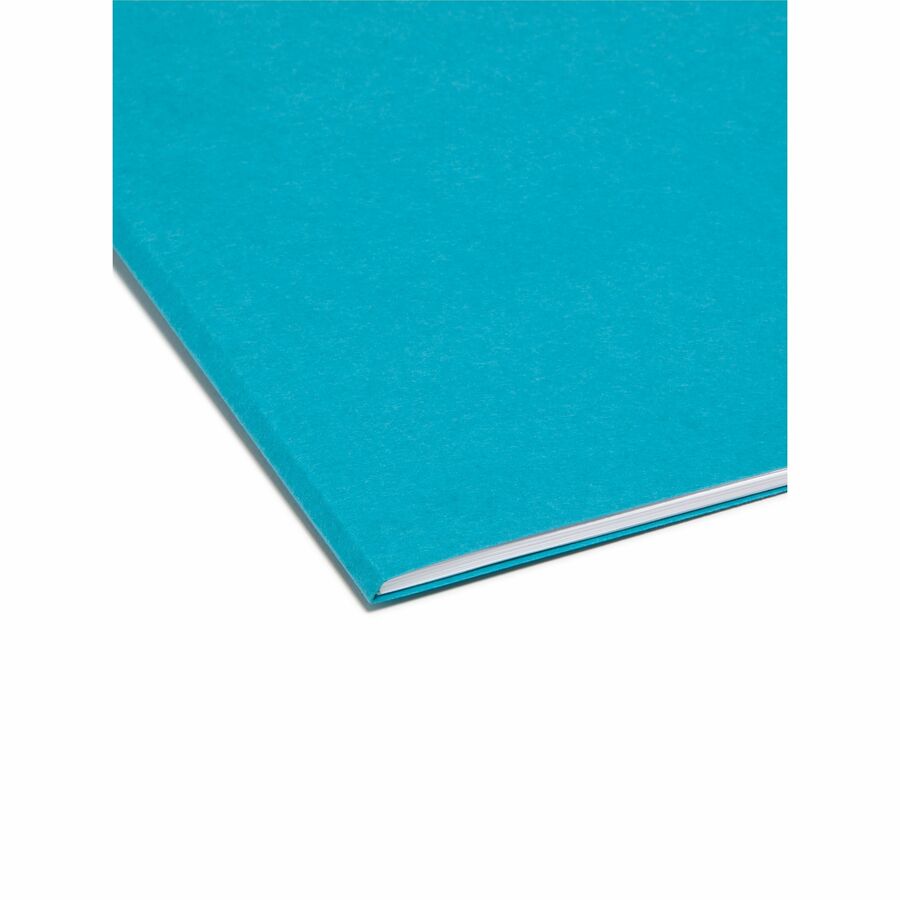 Colored File Folders, 1/3-Cut Tabs: Assorted, Letter Size, 0.75" Expansion, Teal, 100/Box
