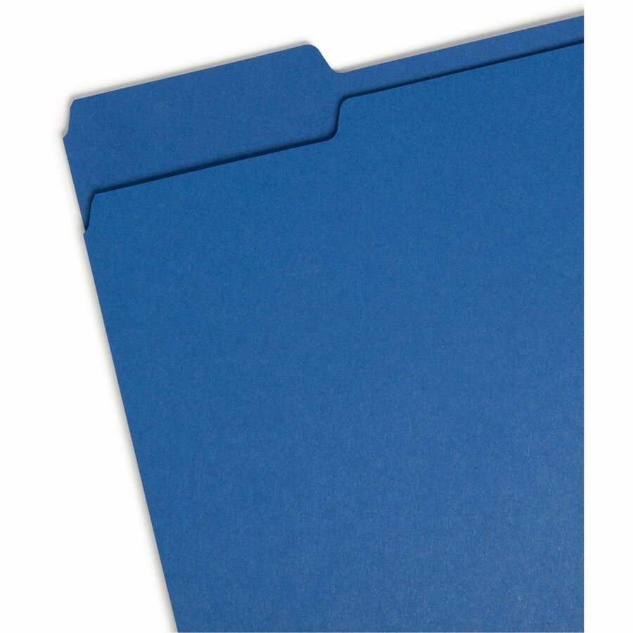 Colored File Folders, 1/3-Cut Tabs: Assorted, Letter Size, 0.75" Expansion, Navy Blue, 100/Box