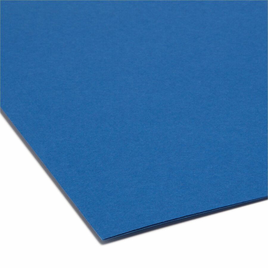 Colored File Folders, 1/3-Cut Tabs: Assorted, Letter Size, 0.75" Expansion, Navy Blue, 100/Box