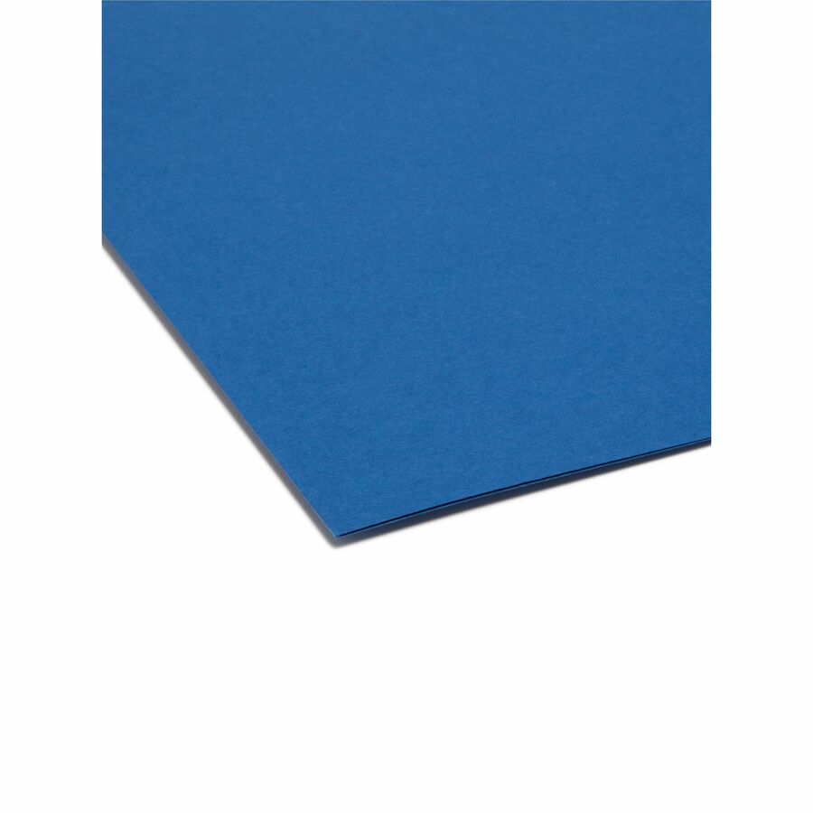 Colored File Folders, 1/3-Cut Tabs: Assorted, Letter Size, 0.75" Expansion, Navy Blue, 100/Box