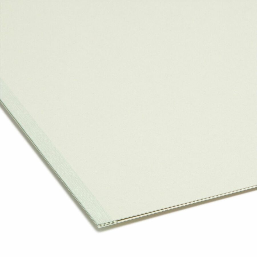 Expanding Recycled Heavy Pressboard Folders, 1/3-Cut Tabs: Assorted, Letter Size, 1" Expansion, Gray-Green, 25/Box