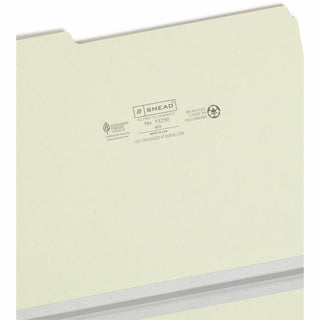Expanding Recycled Heavy Pressboard Folders, 1/3-Cut Tabs: Assorted, Letter Size, 1" Expansion, Gray-Green, 25/Box
