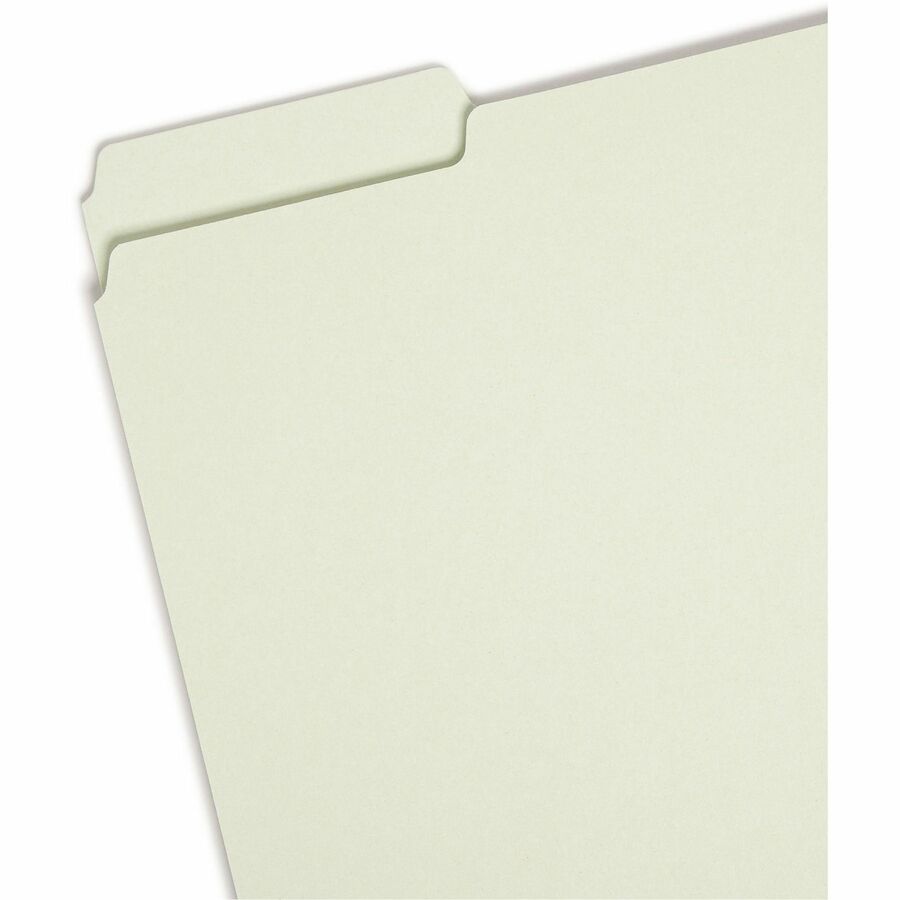 Expanding Recycled Heavy Pressboard Folders, 1/3-Cut Tabs: Assorted, Letter Size, 2" Expansion, Gray-Green, 25/Box
