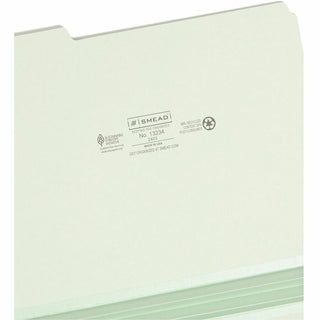 Expanding Recycled Heavy Pressboard Folders, 1/3-Cut Tabs: Assorted, Letter Size, 2" Expansion, Gray-Green, 25/Box
