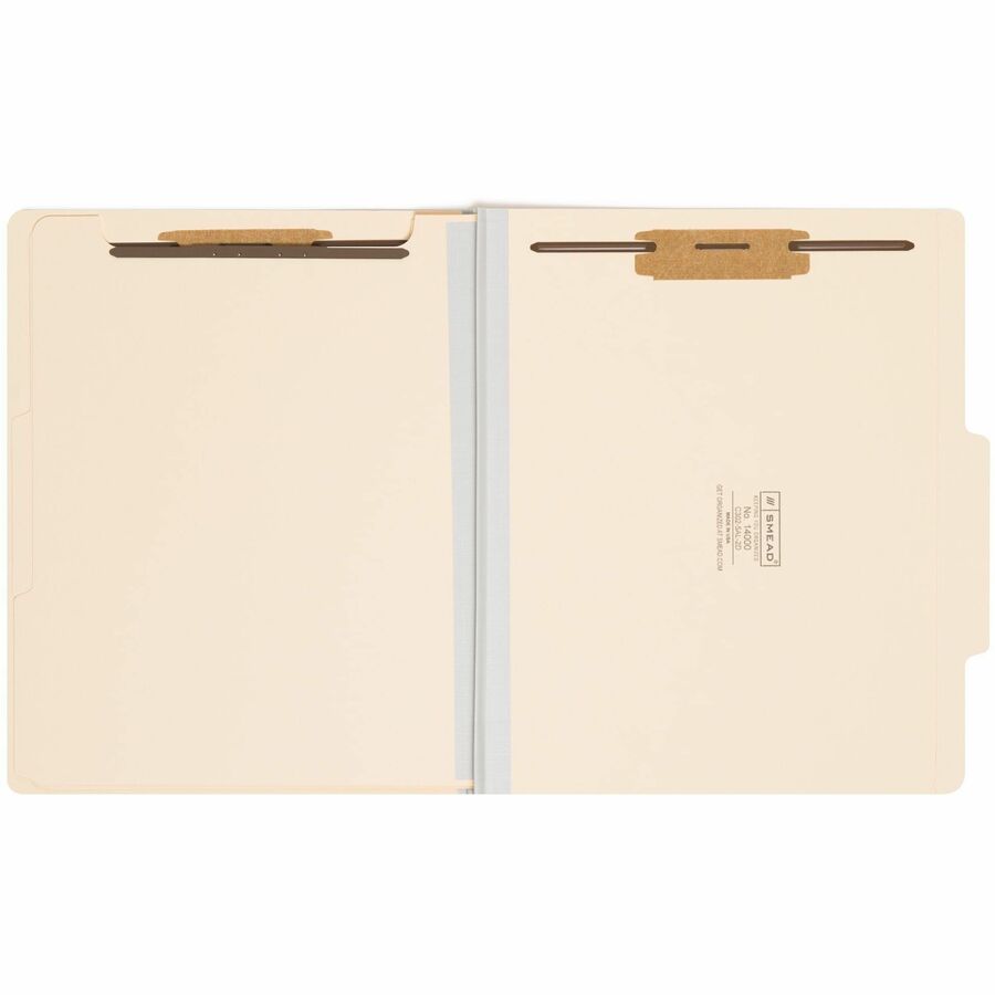 Six-Section Top Tab Classification Folders, 2" Expansion, 2 Dividers, 6 Fasteners, Letter Size, Manila, 10/Box