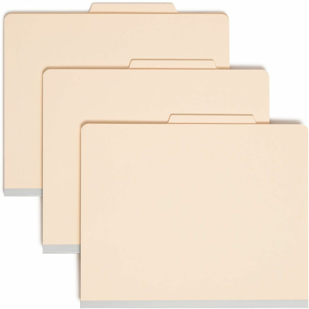 Six-Section Top Tab Classification Folders, 2" Expansion, 2 Dividers, 6 Fasteners, Letter Size, Manila, 10/Box