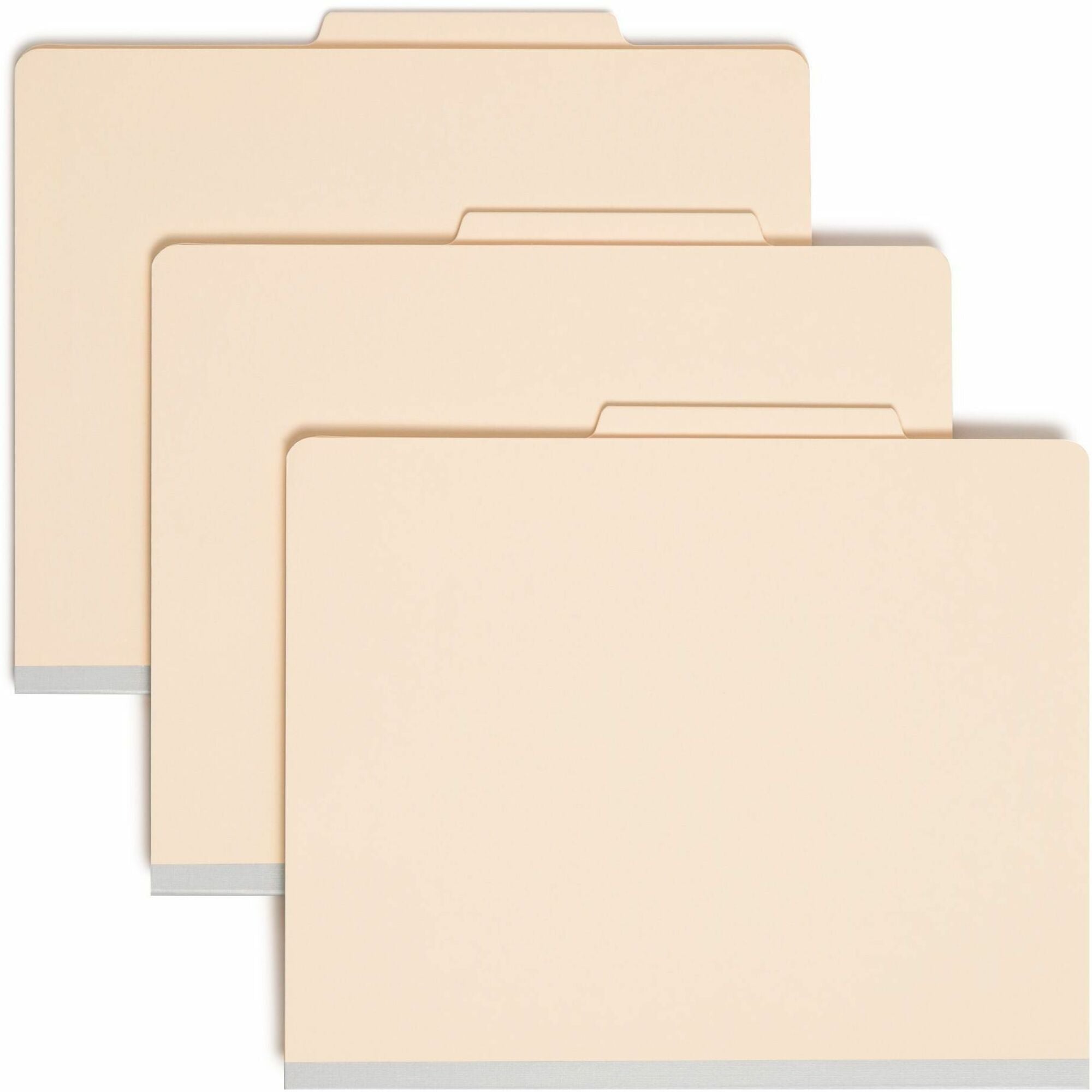 Six-Section Top Tab Classification Folders, 2" Expansion, 2 Dividers, 6 Fasteners, Letter Size, Manila, 10/Box