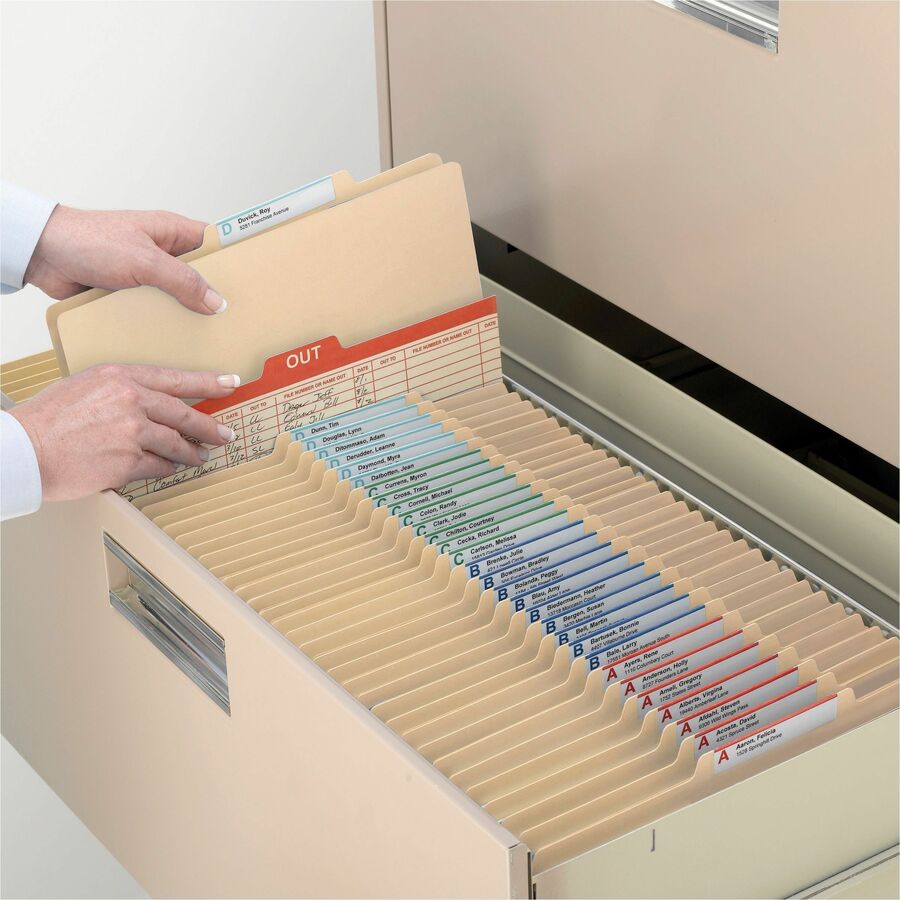 Six-Section Top Tab Classification Folders, 2" Expansion, 2 Dividers, 6 Fasteners, Letter Size, Manila, 10/Box