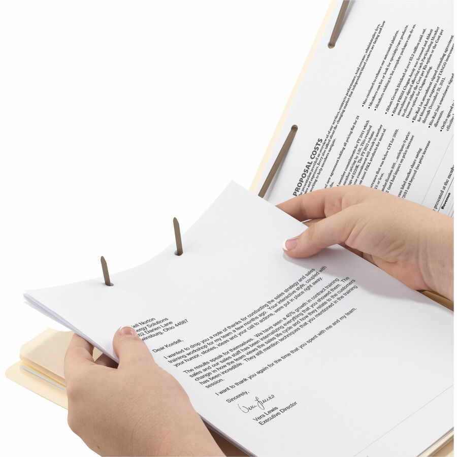 Six-Section Top Tab Classification Folders, 2" Expansion, 2 Dividers, 6 Fasteners, Letter Size, Manila, 10/Box