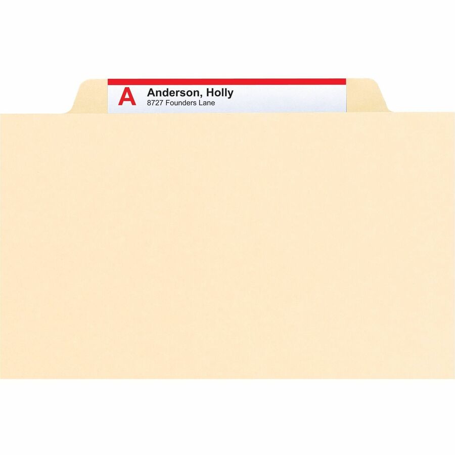 Six-Section Top Tab Classification Folders, 2" Expansion, 2 Dividers, 6 Fasteners, Letter Size, Manila, 10/Box