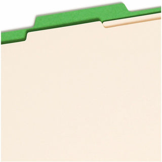 Top Tab Classification Folders, Six SafeSHIELD Fasteners, 2" Expansion, 2 Dividers, Letter Size, Green Exterior, 10/Box