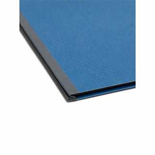 Eight-Section Pressboard Top Tab Classification Folders, 8 SafeSHIELD Fasteners, 3 Dividers, Letter Size, Dark Blue, 10/Box