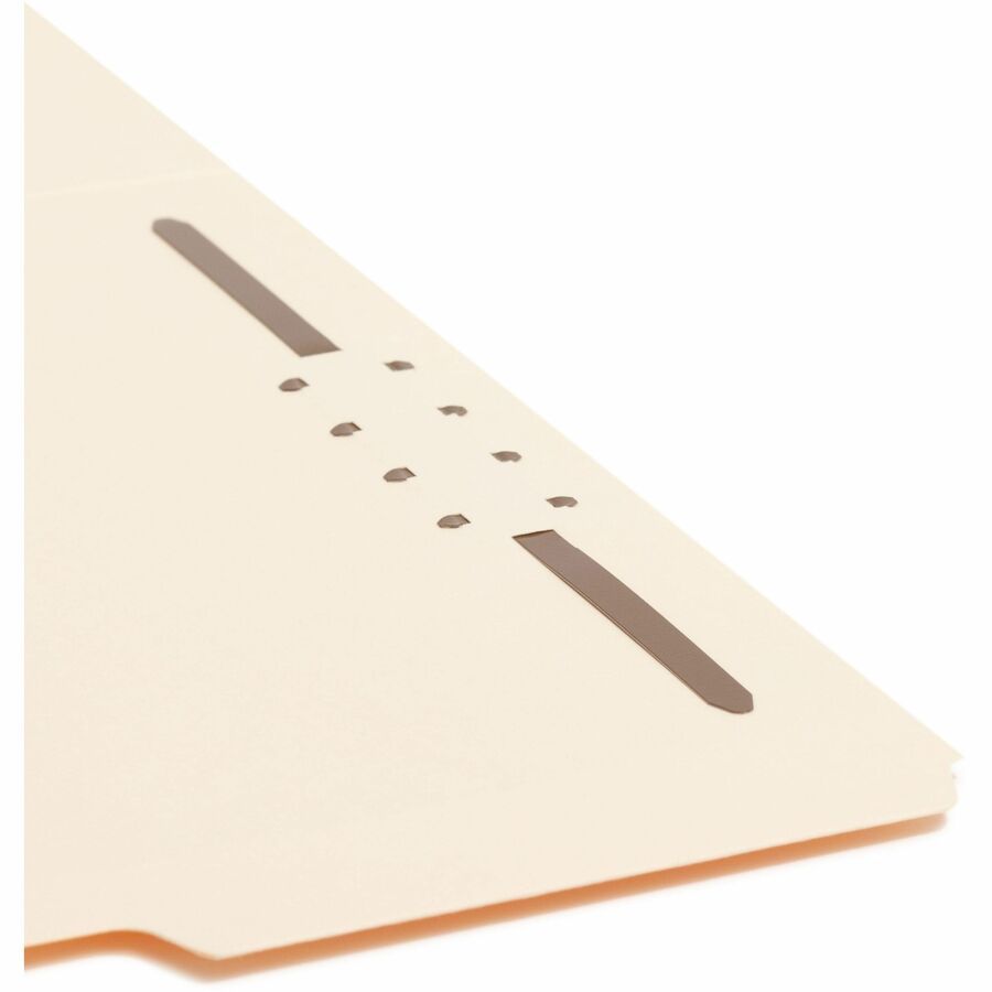 Top Tab Fastener Folders, 1/3-Cut Tabs: Assorted, 0.75" Expansion, 1 Fastener, Letter Size, Manila Exterior, 50/Box
