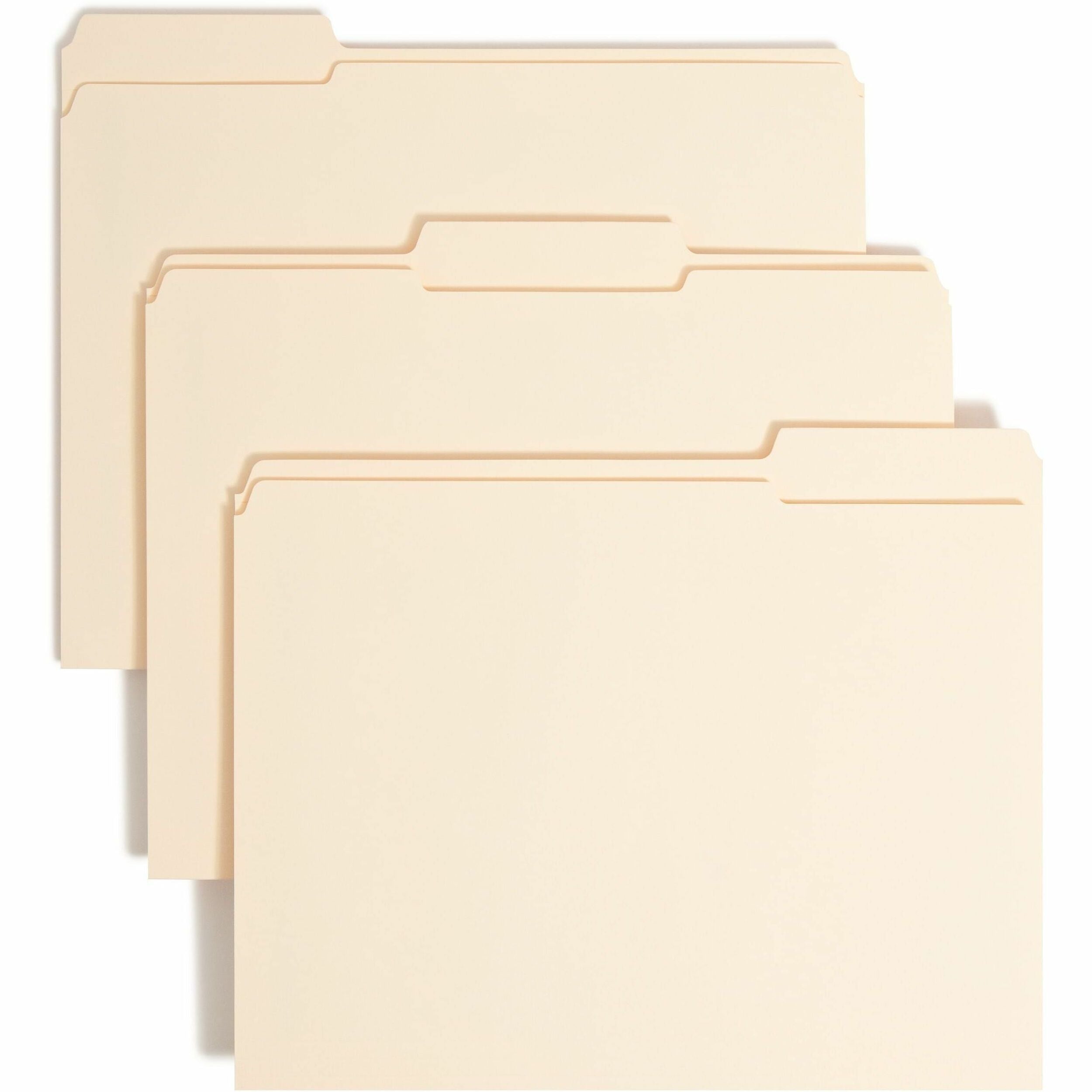 Top Tab Fastener Folders, 1/3-Cut Tabs: Assorted, 0.75" Expansion, 1 Fastener, Letter Size, Manila Exterior, 50/Box