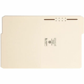 Top Tab Fastener Folders, 1/3-Cut Tabs: Assorted, 0.75" Expansion, 1 Fastener, Letter Size, Manila Exterior, 50/Box