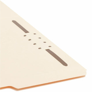 Top Tab Fastener Folders, 1/3-Cut Tabs: Assorted, 0.75" Expansion, 1 Fastener, Letter Size, Manila Exterior, 50/Box