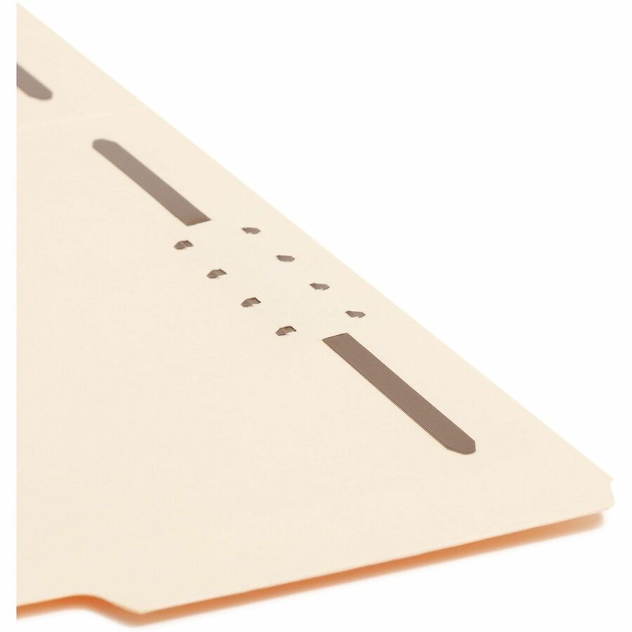 Top Tab Fastener Folders, 1/3-Cut Tabs: Assorted, 0.75" Expansion, 2 Fasteners, Letter Size, Manila Exterior, 50/Box