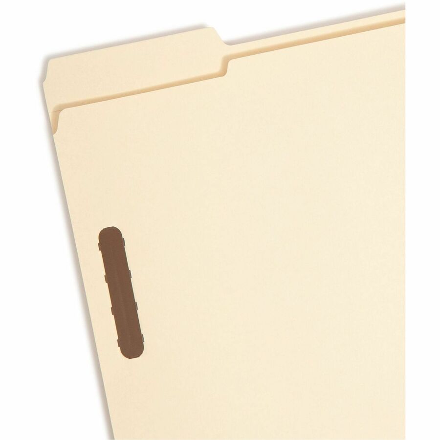 Recycled Top Tab Fastener Folders, 1/3-Cut Tabs: Assorted, 0.75" Expansion, 2 Fasteners, Letter Size, Manila Exterior, 50/Box