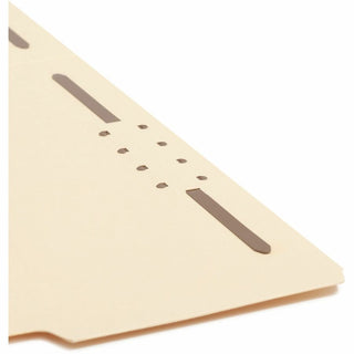 Recycled Top Tab Fastener Folders, 1/3-Cut Tabs: Assorted, 0.75" Expansion, 2 Fasteners, Letter Size, Manila Exterior, 50/Box